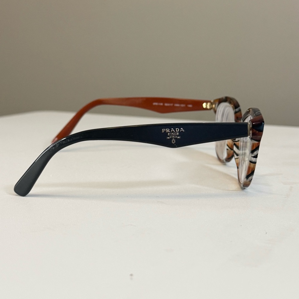 Prada VPR 11R Women's Designer Cat-Eye Eyeglasses Havana Tortoise 52-17-140 Lux - Picture 6 of 12
